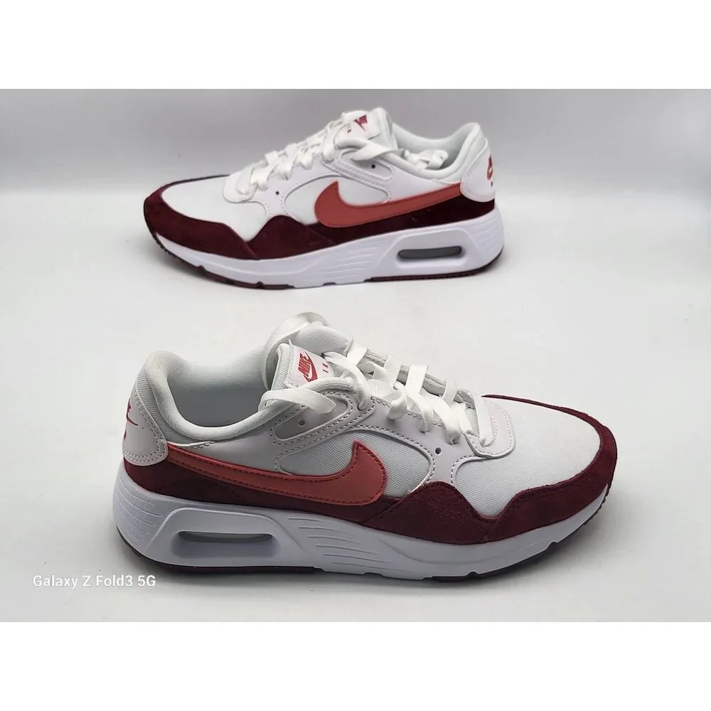 Nike Air Max SC Womens Size 6 White Black Red Athletic Shoes FJ3242 100‎